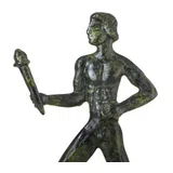 Ancient Olympic Torchbearer – Bronze Sculpture – 13 cm – Dark Green