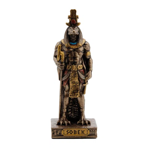 Sobek – Egyptian God – Bronze-Finish Statue – 9 cm – view 1