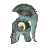 Studded Corinthian Helmet with Owl and Short Crest – 14 cm – Blue & Gold
