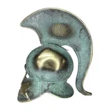 Corinthian Helmet with Pegasus and Short Crest – 19 cm – Blue & Gold