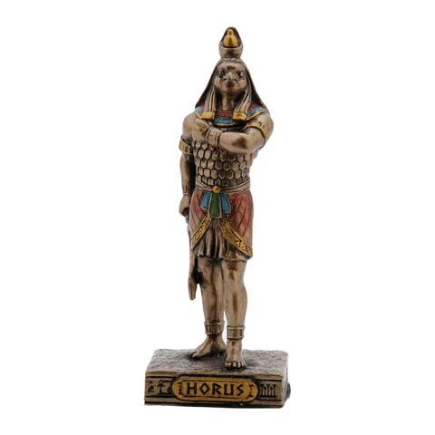Horus, Egyptian God – Bronze-Finish Resin Statue – 8.8 cm – view 1