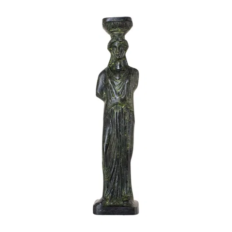 Caryatid of the Erechtheion – Bronze Sculpture – 11 cm – Dark Green