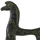 Geometric Trojan Horse – Bronze Sculpture – 19 cm – Dark Green