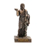 Asclepius — God of Medicine — Bronze-Finish Statue – 9 cm