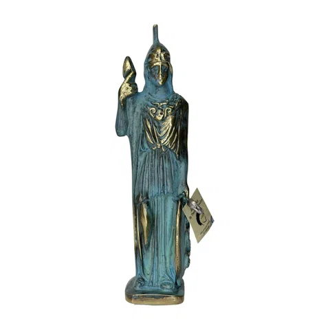 Athena, Goddess of Wisdom – Solid Sculpture – 19 cm – Blue & Gold