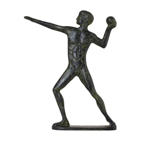 Ancient Olympic Shot-Putter – Flat Sculpture – 12 cm – Dark Green