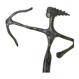 Artemis with Bow – Sculpture – 15 cm – Dark Green