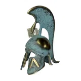 Spartan Helmet with Lambda and Tall Crest – 16 cm – Blue & Gold