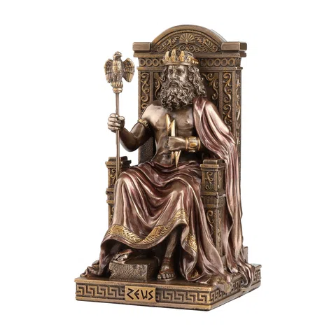 Zeus — God of the Sky and Thunder — Bronze-Finish Statue – 15.5 cm – view 1