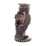 Steampunk Mechanical Owl — Bronze Finish Statue, 16 cm – view 3