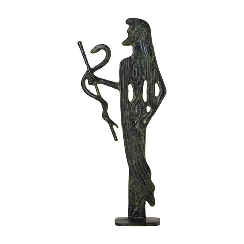 Asclepius, God of Medicine – Sculpture – 15 cm – Dark Green