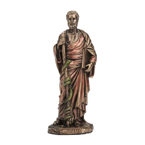 Hippocrates — Father of Medicine — Bronze-Finish Statue – 9 cm – view 1