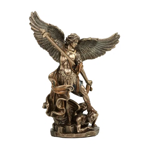 Archangel Michael — Vanquisher of the Demon — Bronze Finish Statue, 16 cm – view 1