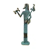 Zeus with Sceptre and Eagle – Flat Sculpture – 25 cm – Blue & Gold