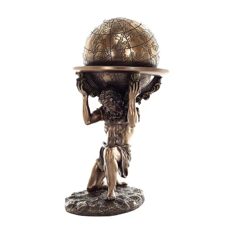 Atlas, Titan of Greek Mythology – Bronze-Finish Resin Statue – 23.5 cm – view 1
