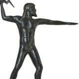 Zeus with Thunderbolt – Solid Sculpture – 17 cm – Dark Green