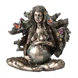 Gaia — Pregnant Mother Earth with Butterflies — Bronze-Finish Statue, 17.5 cm – view 3