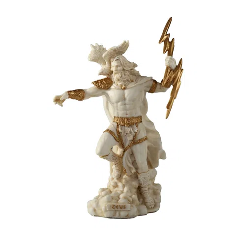 Zeus – God of the Sky – White Statue – 19 cm – view 1