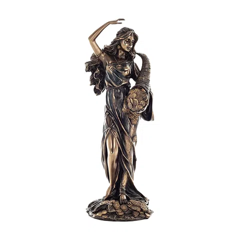 Fortuna, Roman Goddess of Fortune – Bronze-Finish Resin Statue – 28 cm – view 1
