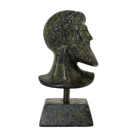 Bust of Poseidon – Bronze Sculpture – 9 cm – Dark Green