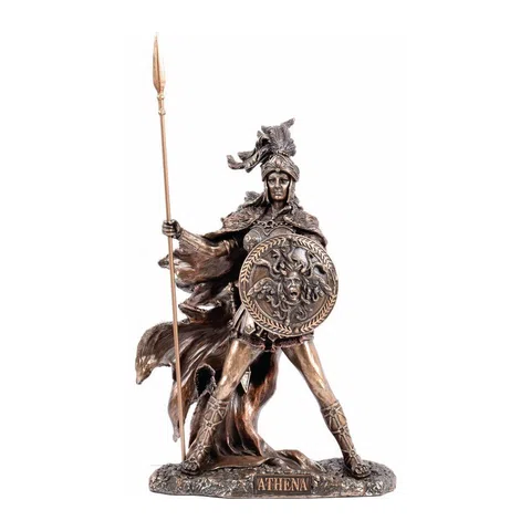 Athena — Goddess of Wisdom and War — Bronze Finish Statue, 26 cm – view 1