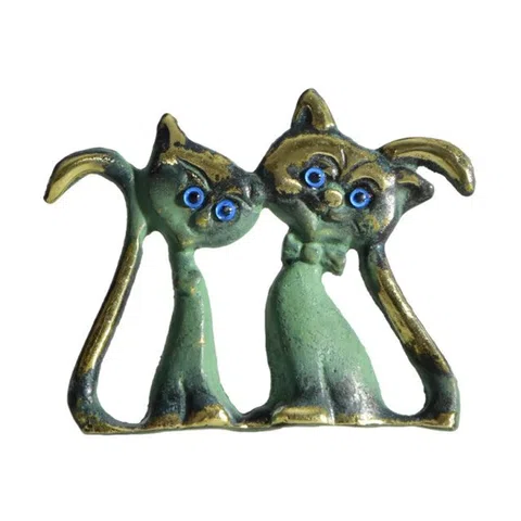 Kitten Pair Relief by Bronze Pavlakis
