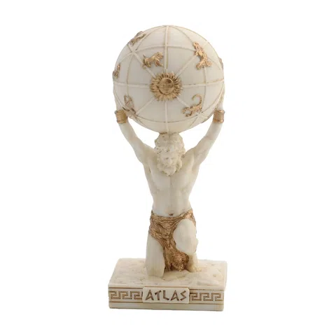 Atlas — The Titan Who Holds the Sky — White Statue – 9.5 cm – view 1