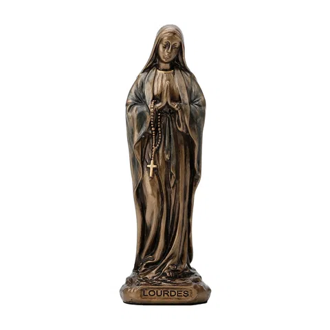 Our Lady of Lourdes – Bronze-Finish Resin Statue – 8.5 cm – view 1