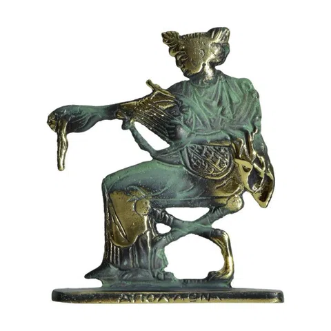 Seated Apollo Statue by Bronze Pavlakis