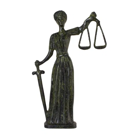 Themis, Goddess of Justice – Bronze Sculpture – 22 cm – Dark Green