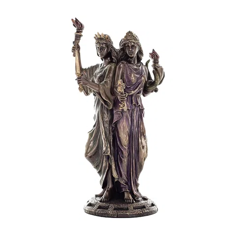 Hecate — The Triple Goddess — Bronze-Finish Statue – 21 cm – view 1