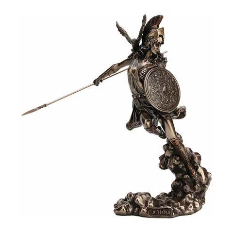 Athena — Goddess of Wisdom and War — Bronze-Finish Statue – 23 cm – view 1