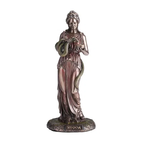 Hygieia, Goddess of Hygiene – Bronze-Finish Resin Statue – 15.5 cm – view 1