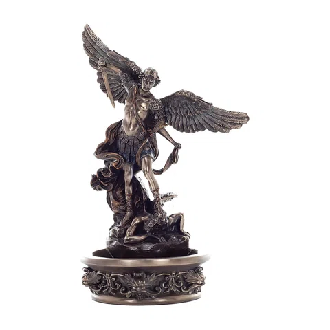 Archangel Michael Bronze-Finish Holy Water Font – 21 cm – view 1