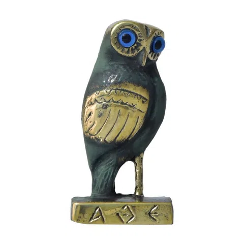 Owl Statue B on Base by Bronze Pavlakis