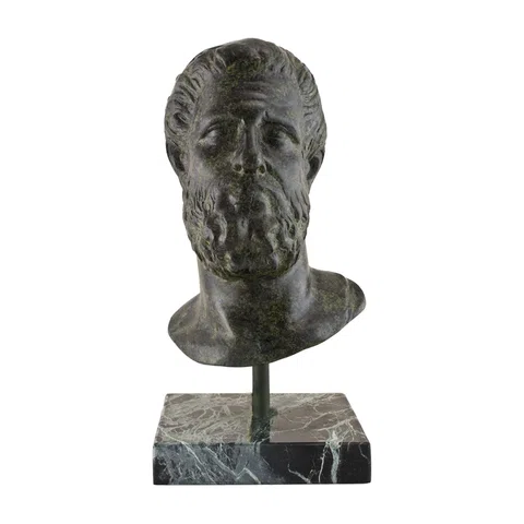 Head of Hippocrates – Bronze Sculpture – 25 cm – Dark Green