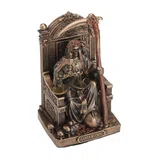 Santa Muerte on a Throne – Bronze-Finish Statue – 8.4 cm – view 2