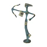 Artemis with Bow – Sculpture – 15 cm – Blue & Gold