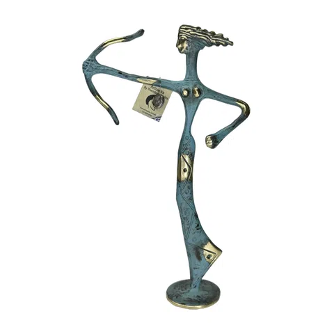 Artemis with Bow – Sculpture – 72 cm – Blue & Gold
