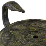 Ancient Greek Oil Lamp – Bronze Sculpture – 4 cm – Dark Green
