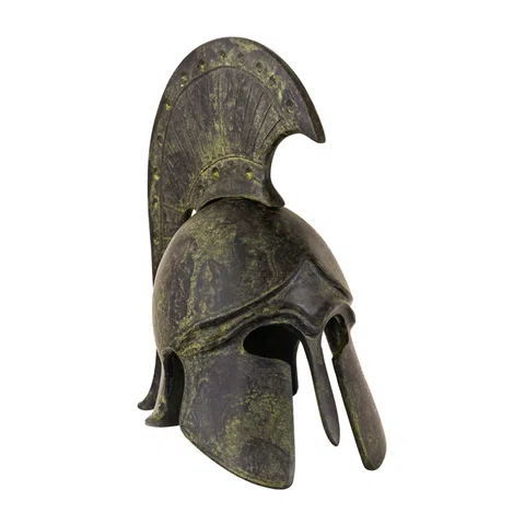 Studded Corinthian Helmet with Short Crest – 14 cm – Dark Green