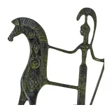 Athena's Chariot with Spear – Bronze Sculpture – 29 cm – Dark Green