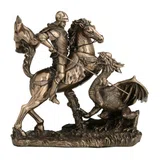 Saint George and the Dragon – Bronze-Finish Resin Statue – 17 cm