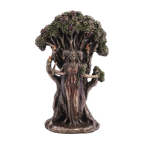 Hecate — Goddess of the Triple Moon — Bronze Finish Statue, 18.5 cm – view 1