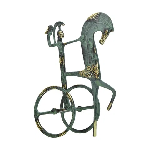 Athena and Owl Chariot Statue by Bronze Pavlakis