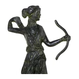Artemis with Bow and Arrow – Solid Sculpture – 12 cm – Dark Green