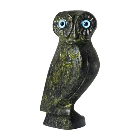 Owl, Symbol of Wisdom – Sculpture – 4 cm – Dark Green