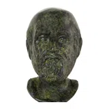 Bust of Hippocrates – Bronze Sculpture – 9 cm – Dark Green