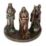 Triple Goddess — Maiden, Mother and Crone — Bronze Finish Statue, 12 cm – view 3