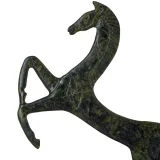 Rearing Horse – Flat Bronze Sculpture – 19 cm – Dark Green